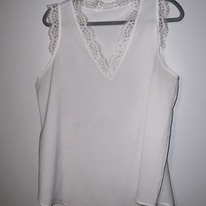 White Tank with Lace Size XL